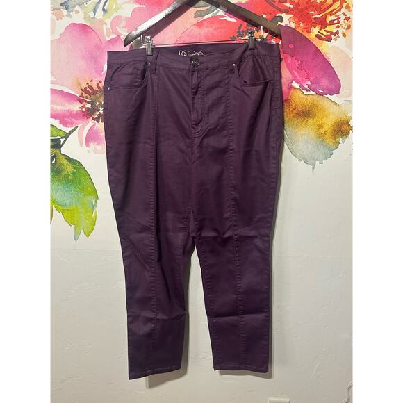 DIANA GILMAN DG2 EGGPLANT COATED 5 PKT SKINNY JEANS SZ 20W Stretchy Plus Size - Picture 1 of 4